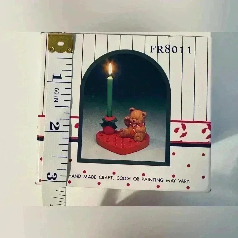 Vintage 1988 Teddy Bear Heart Candle, New In Box - Picture 10 of 10